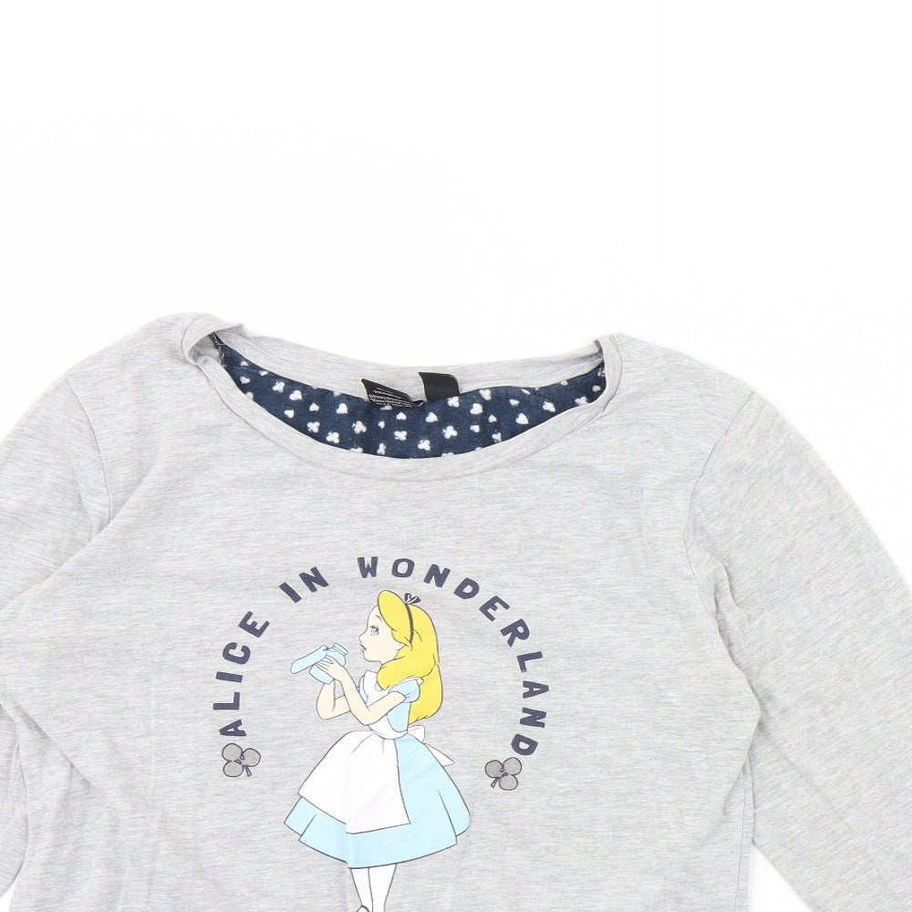 Disney Womens Grey Solid  Cami Pyjama Top Size 10  - Disney