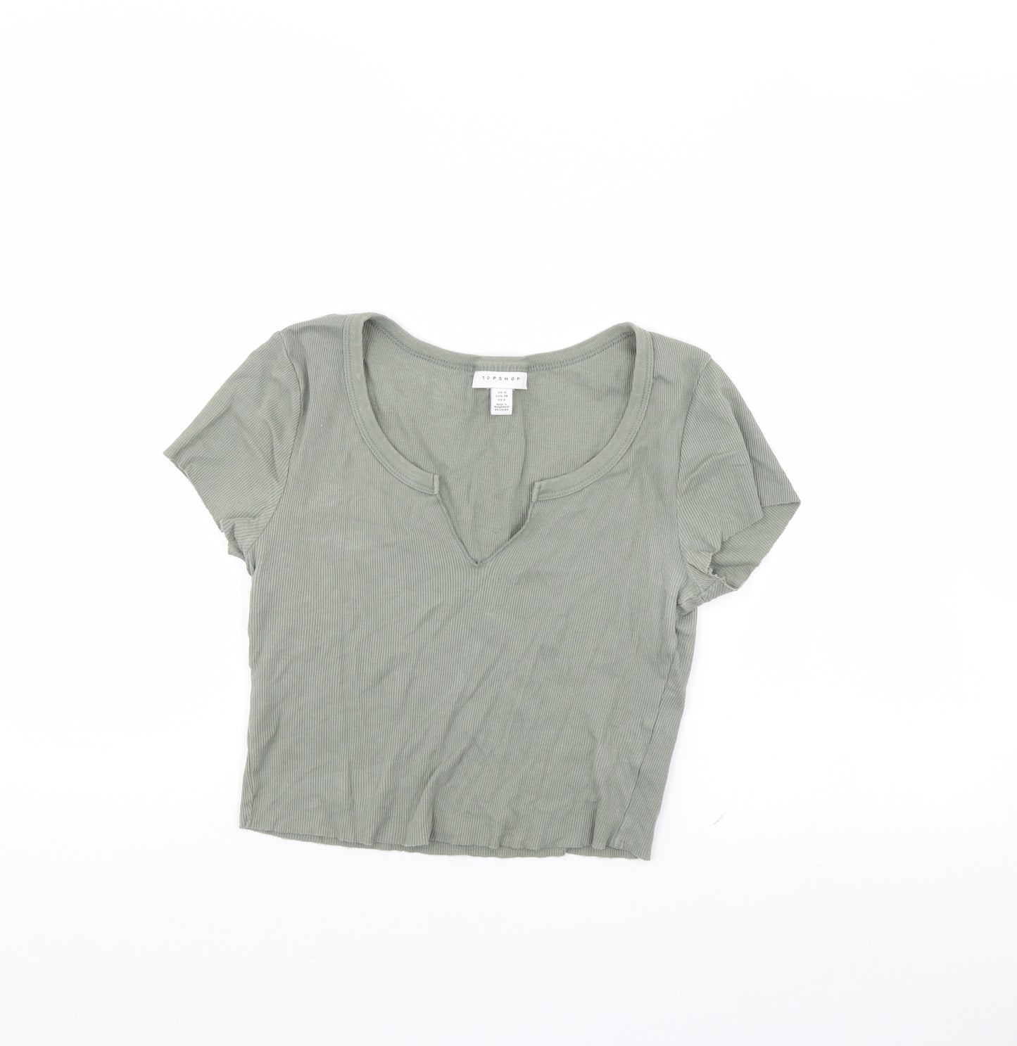 Topshop Womens Green   Cropped Blouse Size 10