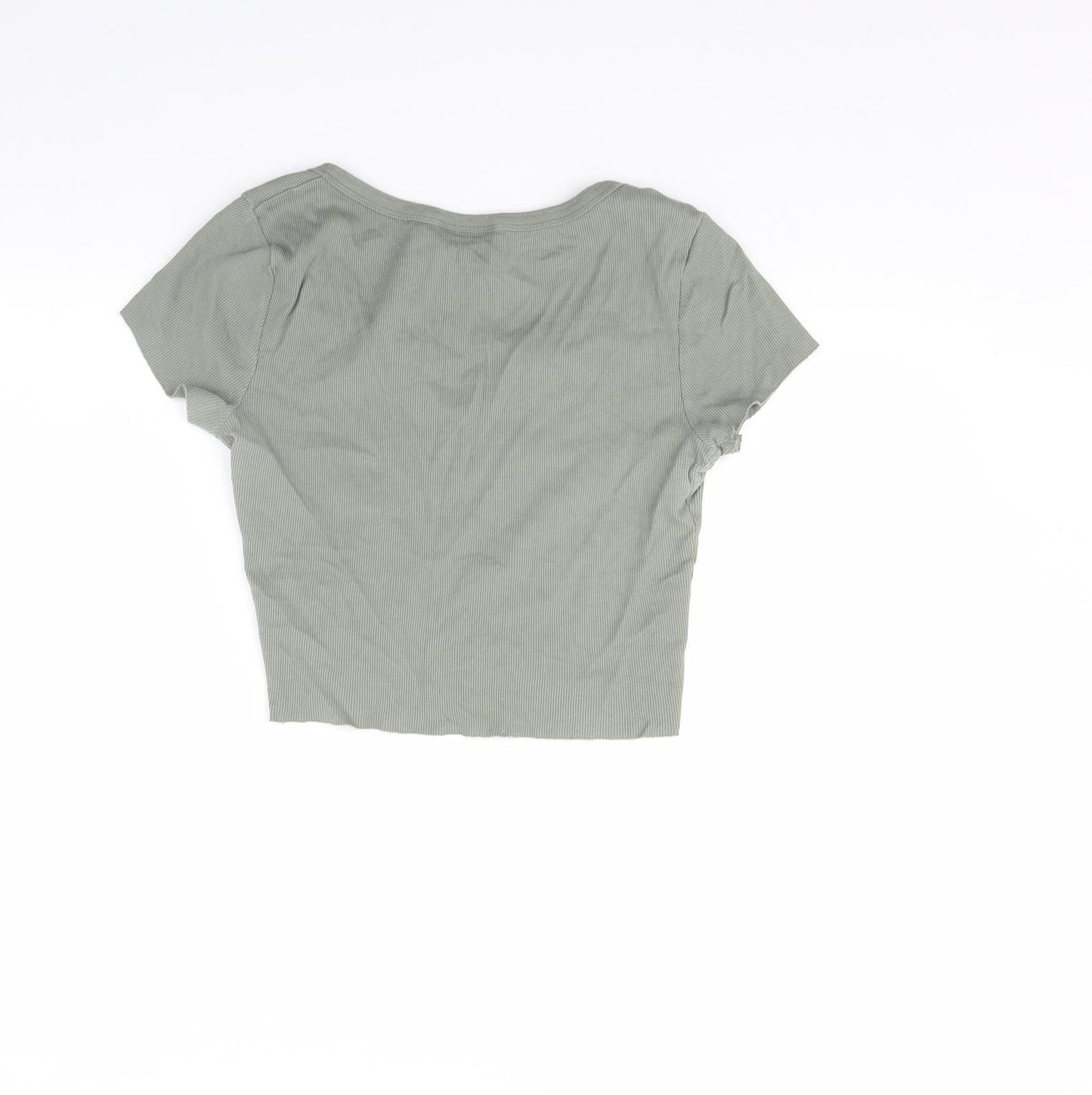 Topshop Womens Green   Cropped Blouse Size 10