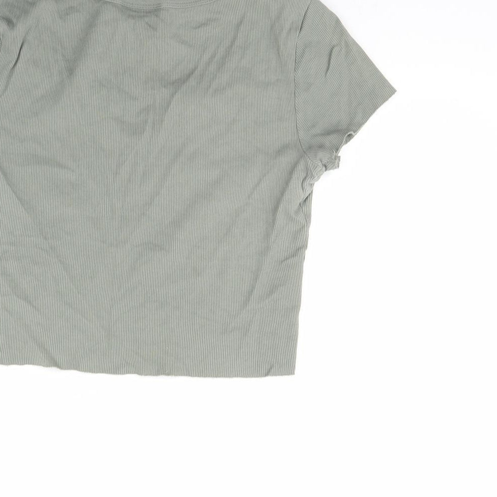 Topshop Womens Green   Cropped Blouse Size 10