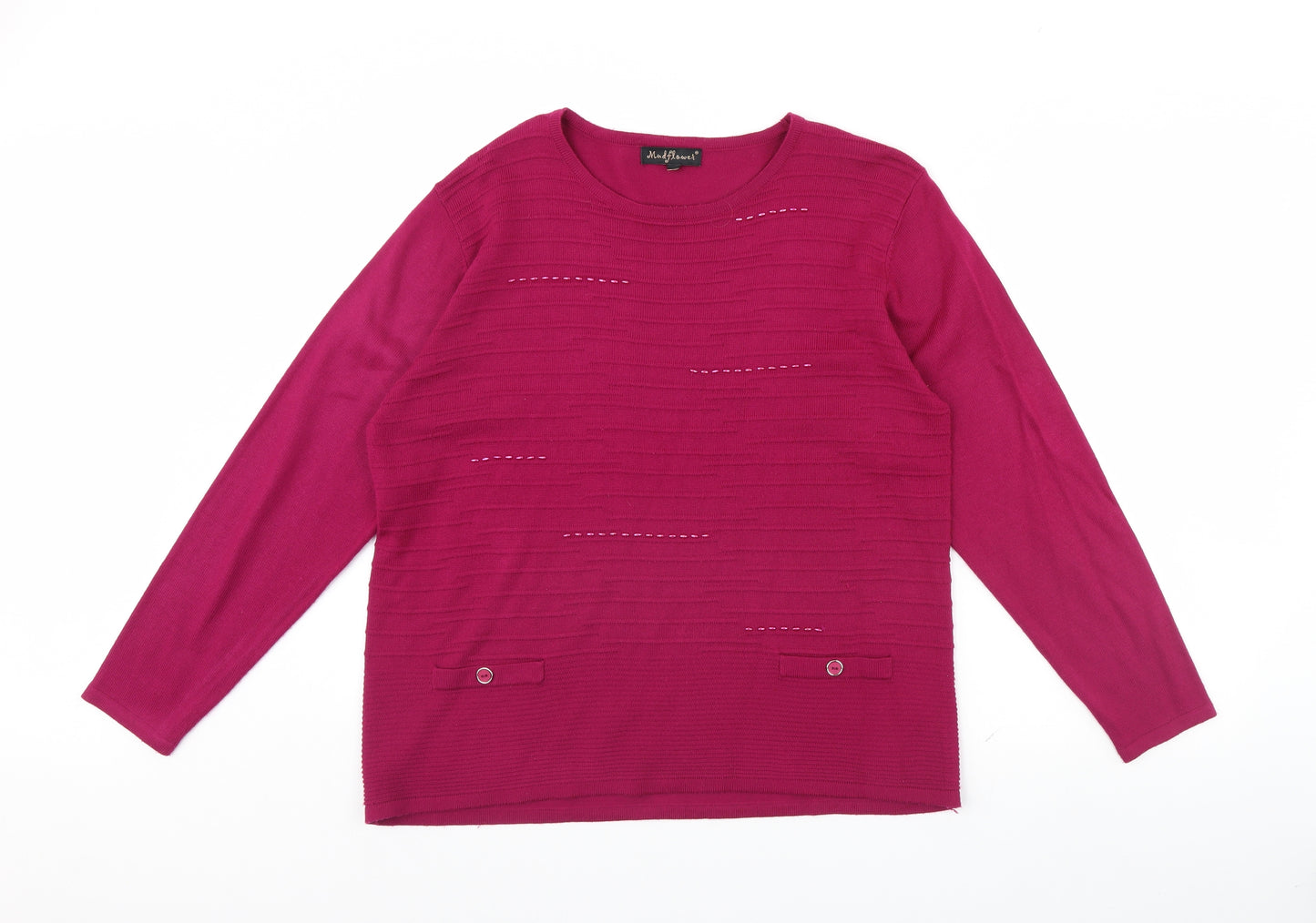 Mind Flower Womens Pink   Pullover Jumper Size L