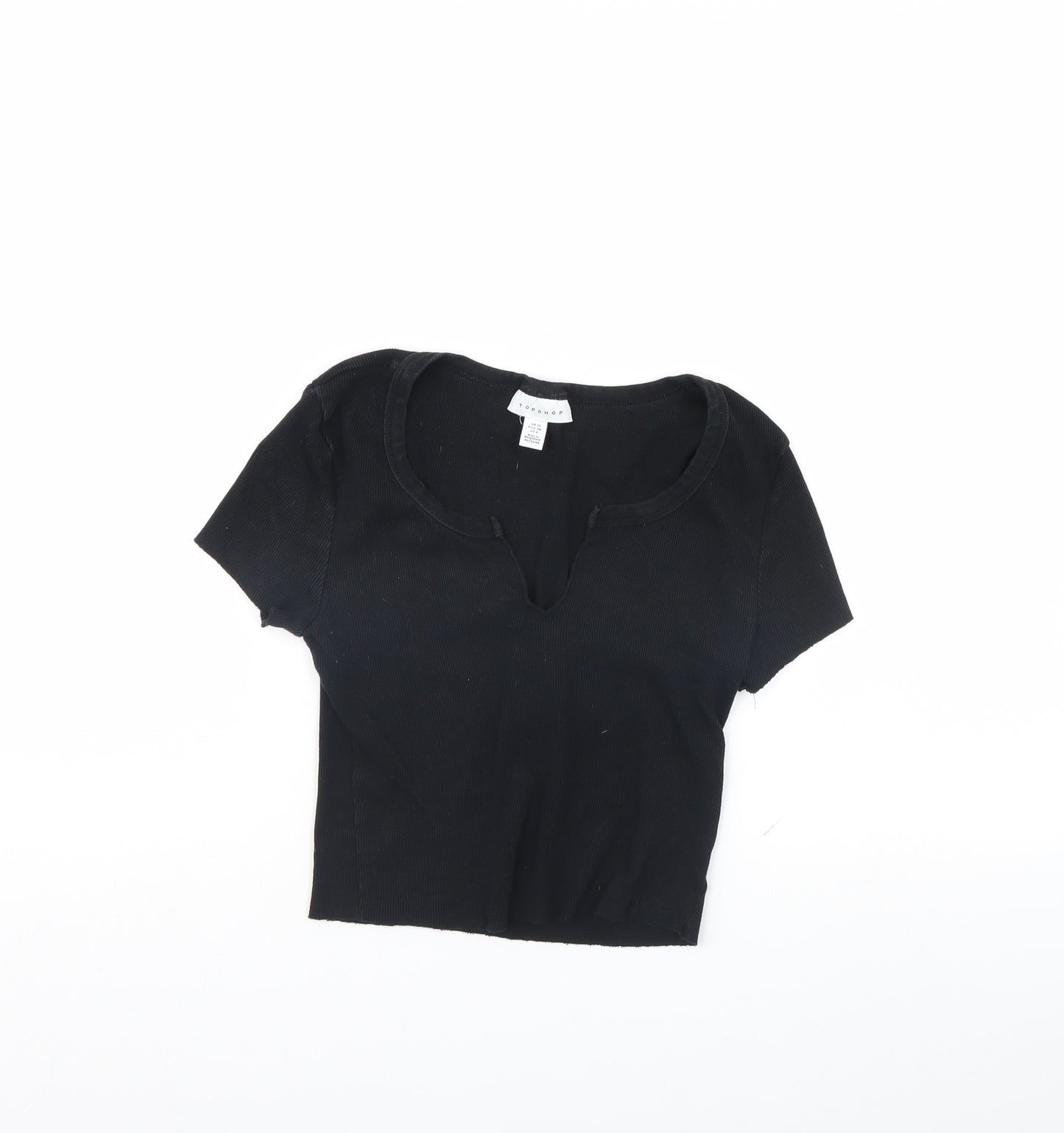 Topshop Womens Black   Cropped Blouse Size 10