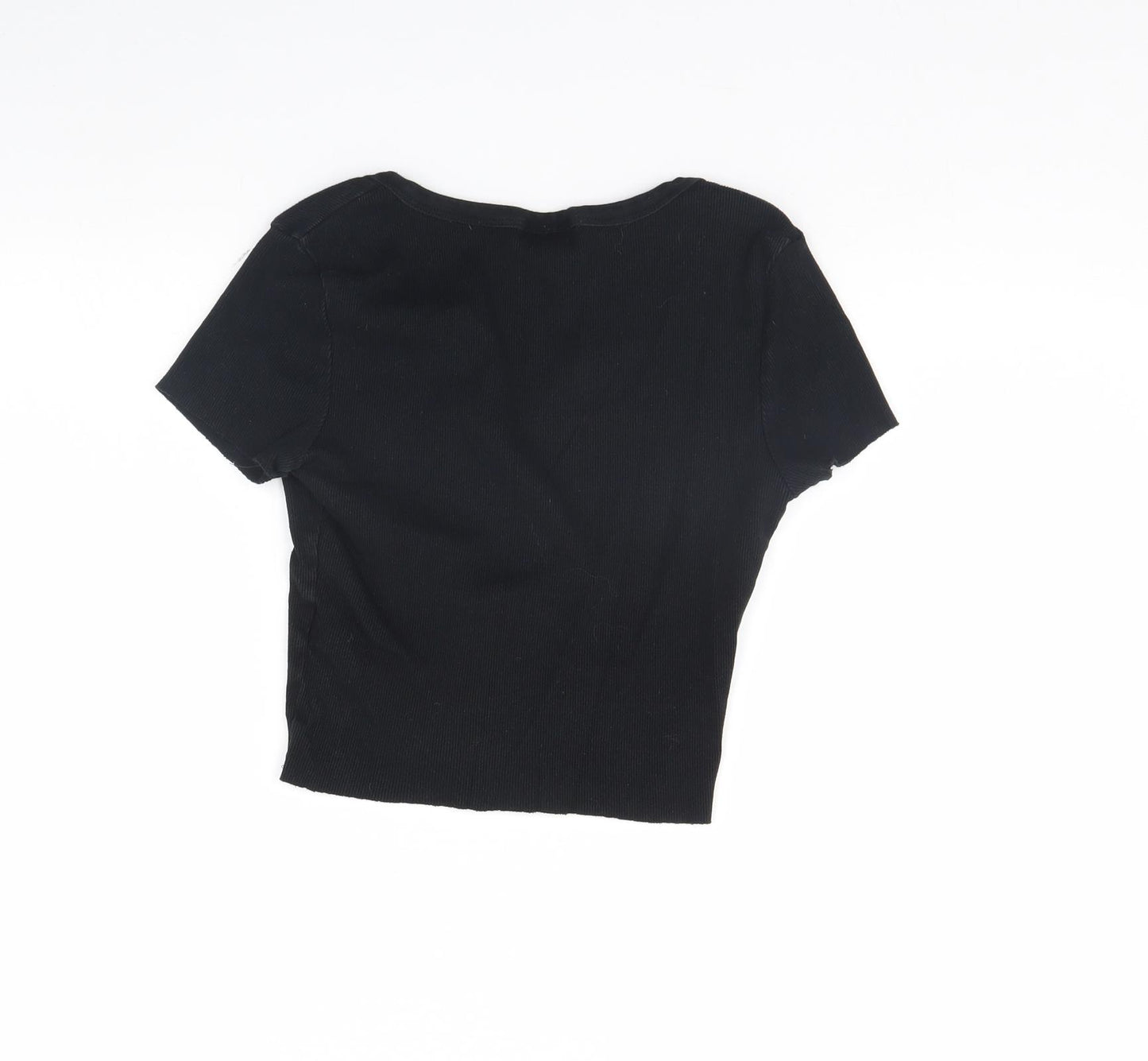Topshop Womens Black   Cropped Blouse Size 10
