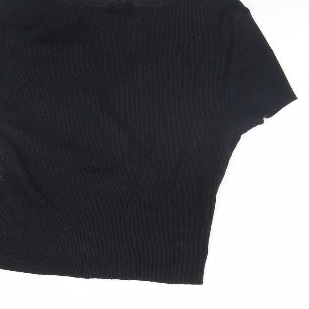 Topshop Womens Black   Cropped Blouse Size 10