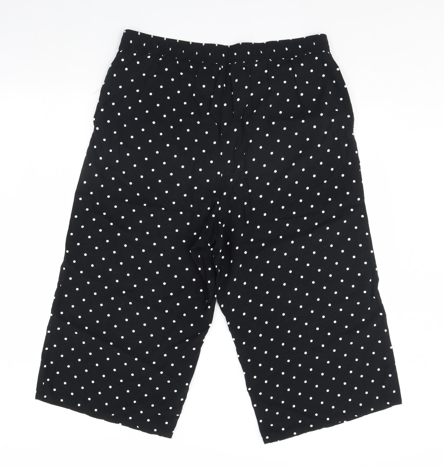 Bonmarché Womens Black Polka Dot  Cropped Trousers Size 16 L20 in