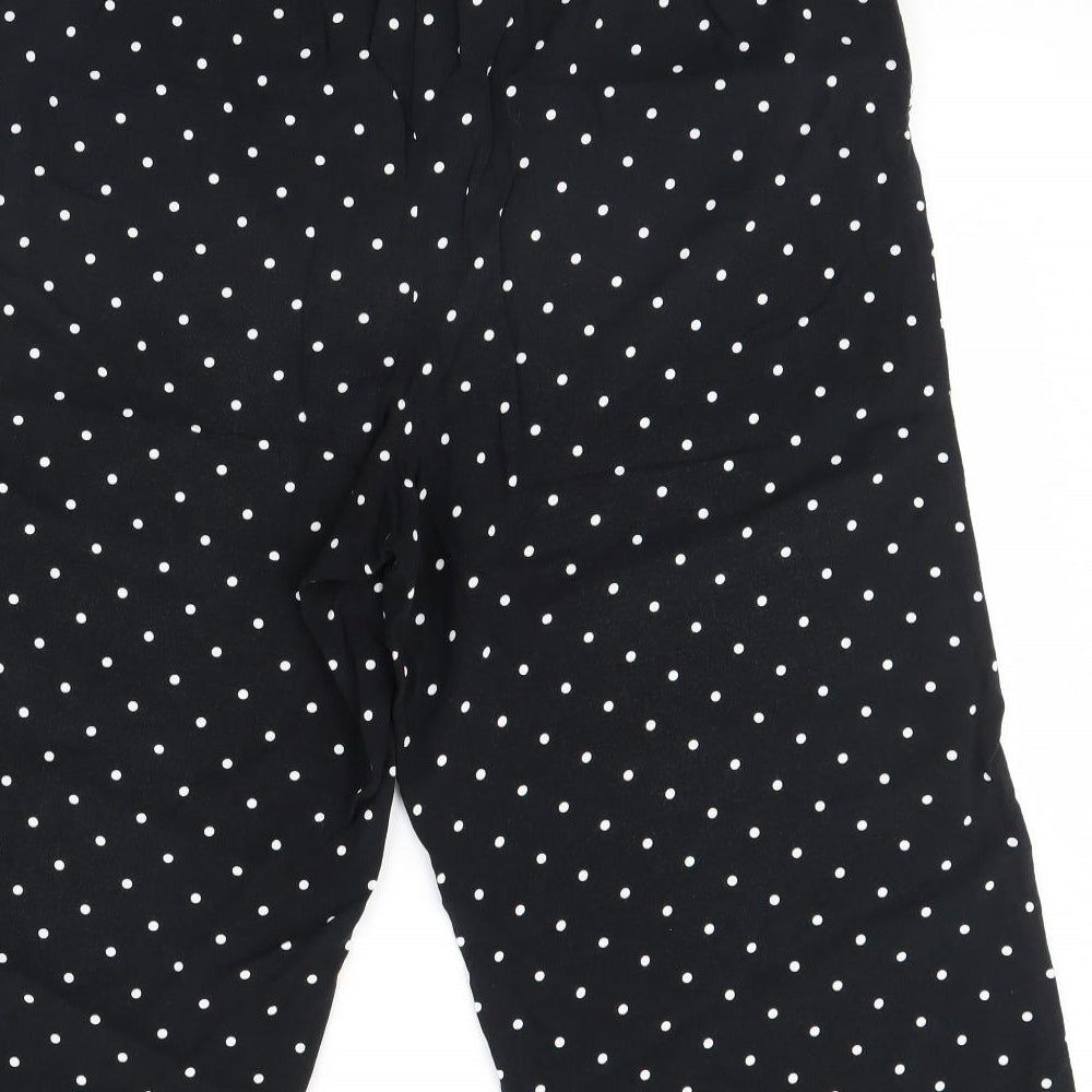 Bonmarché Womens Black Polka Dot  Cropped Trousers Size 16 L20 in