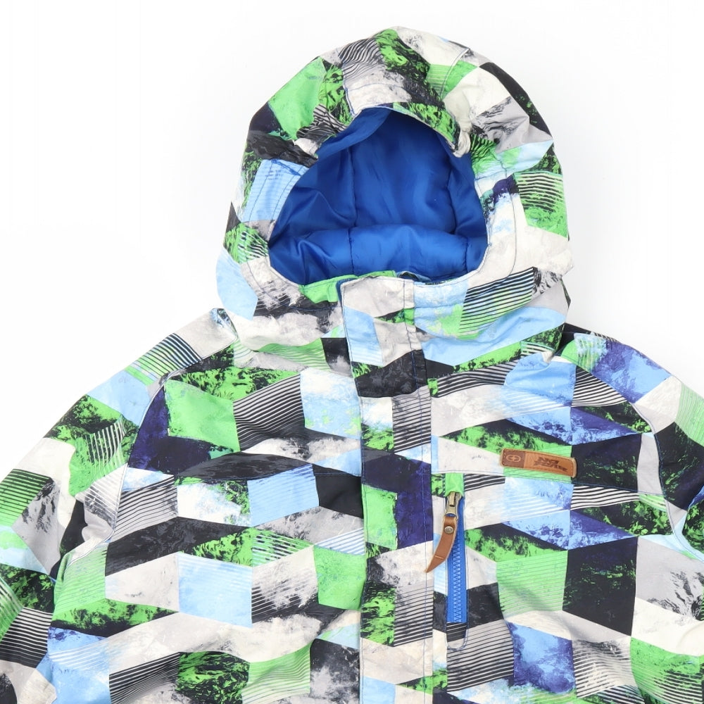 No Fear Boys Green Geometric  Rain Coat Coat Size 13 Years  - Snowboarding