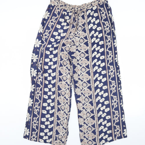 exit clothing Womens Blue Fair Isle  Trousers  Size S L32 in