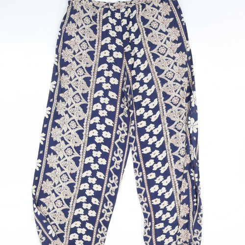 exit clothing Womens Blue Fair Isle  Trousers  Size S L32 in