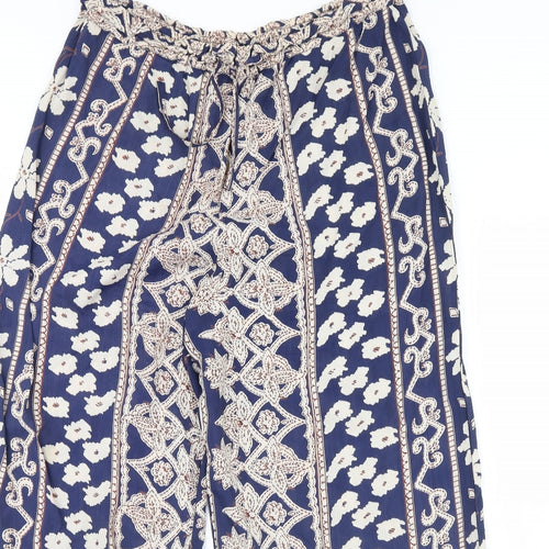 exit clothing Womens Blue Fair Isle  Trousers  Size S L32 in