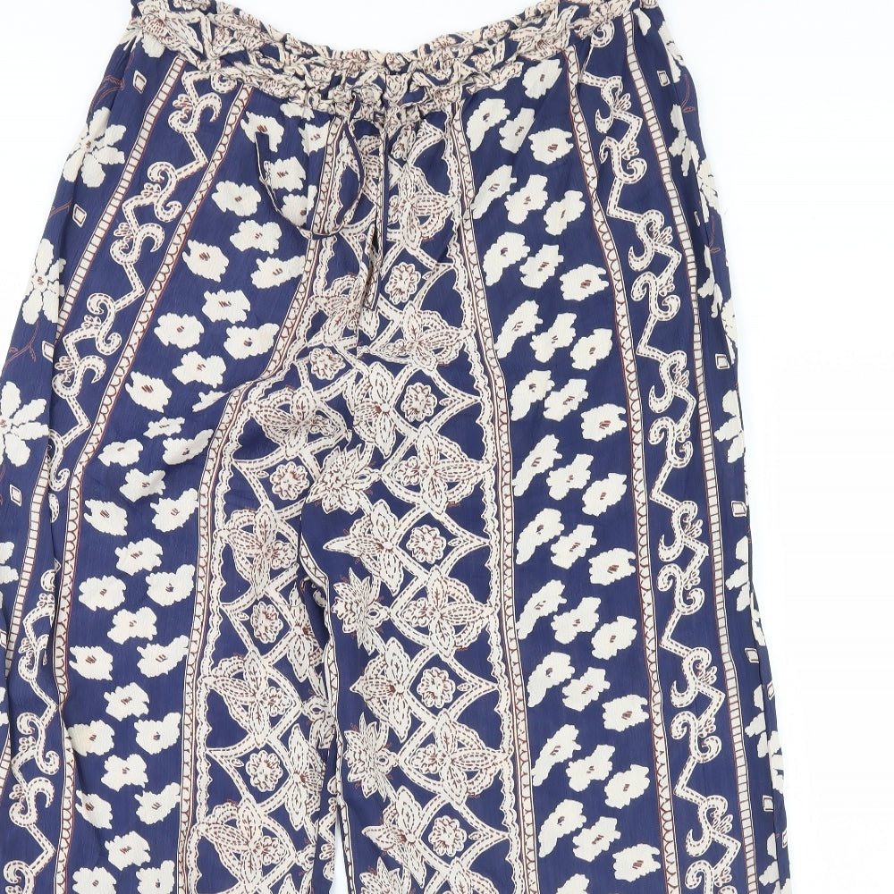exit clothing Womens Blue Fair Isle  Trousers  Size S L32 in