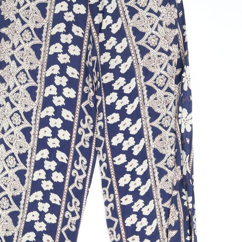 exit clothing Womens Blue Fair Isle  Trousers  Size S L32 in