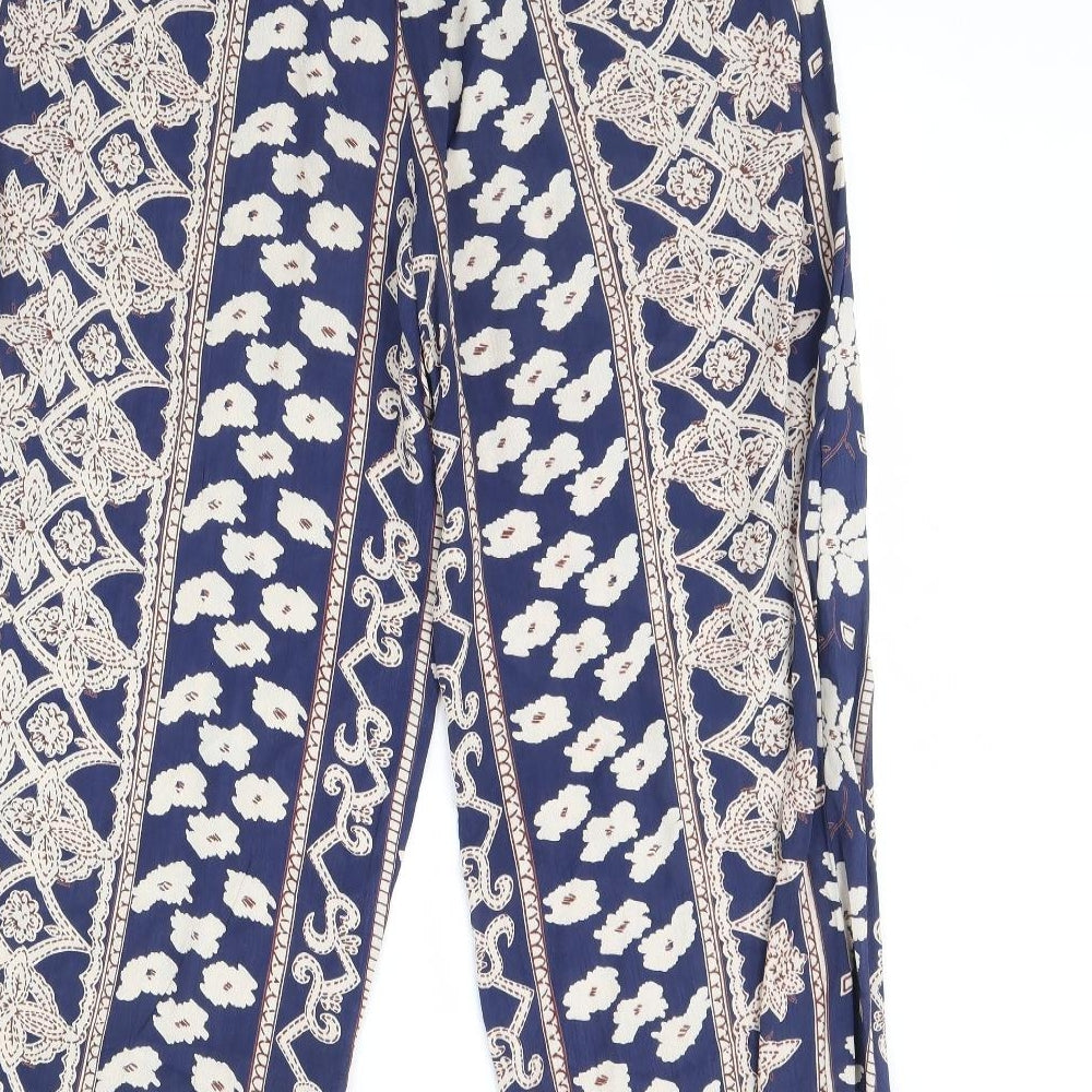 exit clothing Womens Blue Fair Isle  Trousers  Size S L32 in