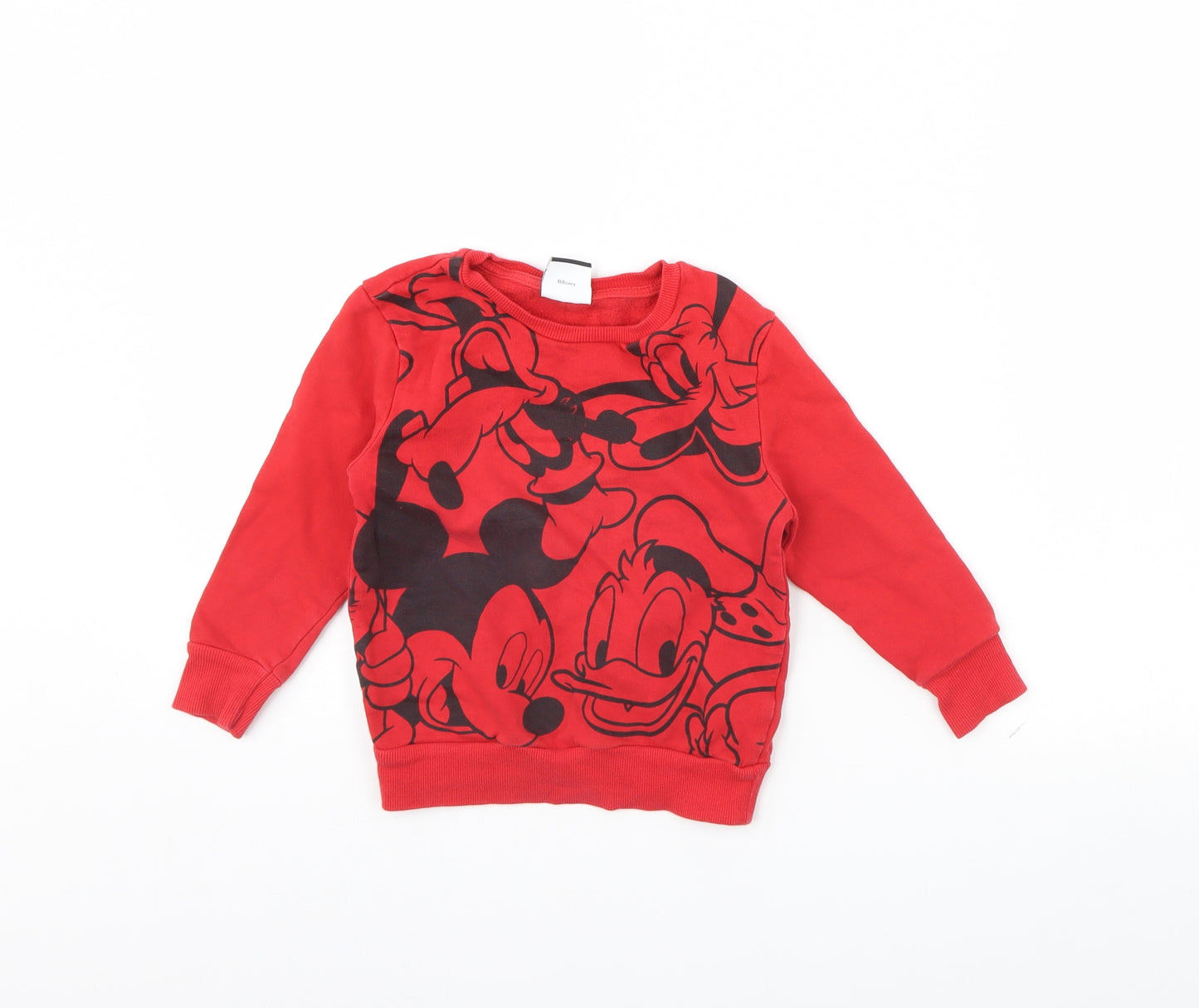 George Boys Red   Pullover Jumper Size 2 Years  - Mickey Mouse