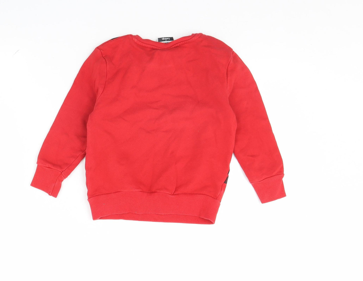 George Boys Red   Pullover Jumper Size 2 Years  - Mickey Mouse