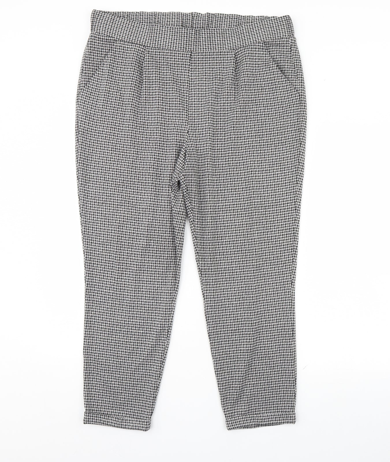 Papaya Womens Black Herringbone  Trousers  Size 16 L30 in