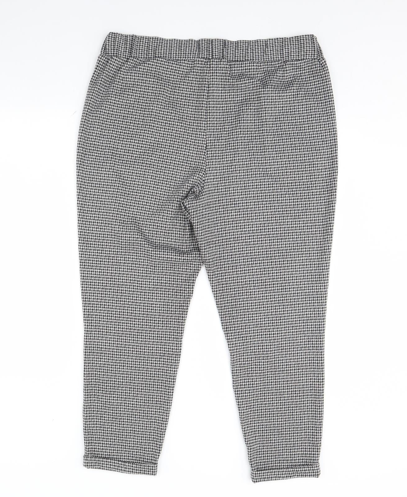 Papaya Womens Black Herringbone  Trousers  Size 16 L30 in