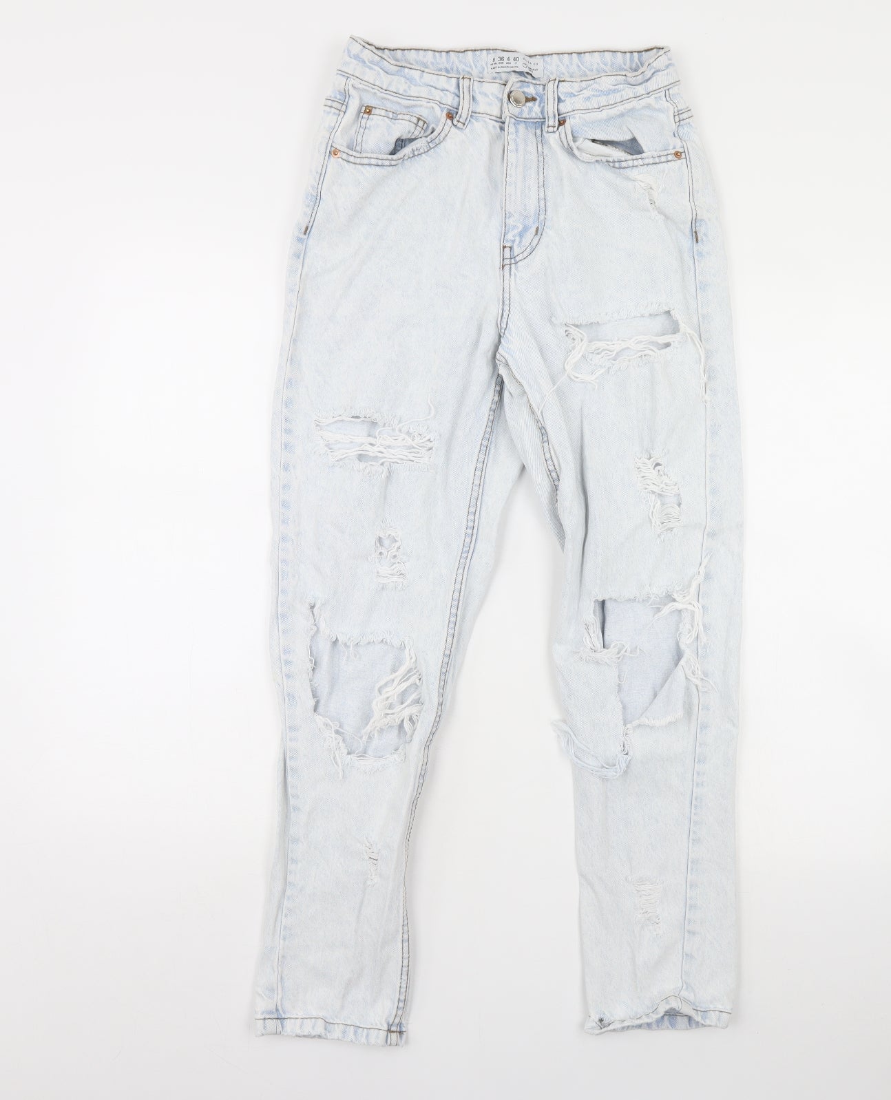Denim & Co. Womens Blue  Denim Straight Jeans Size 8 L28 in