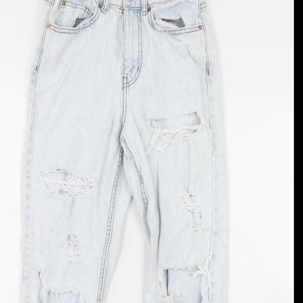 Denim & Co. Womens Blue  Denim Straight Jeans Size 8 L28 in