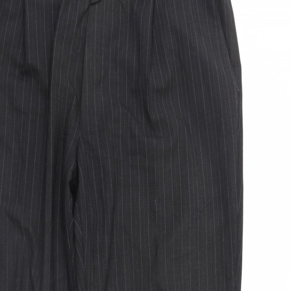 M&s Mens Black Striped  Trousers  Size 40 L31 in