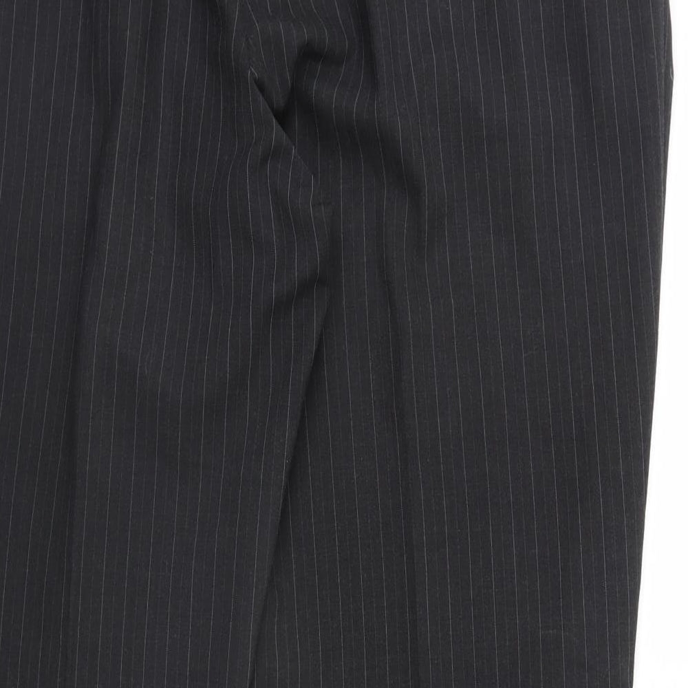 M&s Mens Black Striped  Trousers  Size 40 L31 in