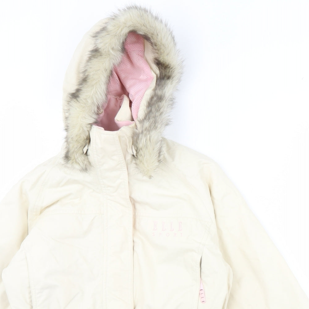 Elle Sport Womens Ivory   Rain Coat Coat Size 12