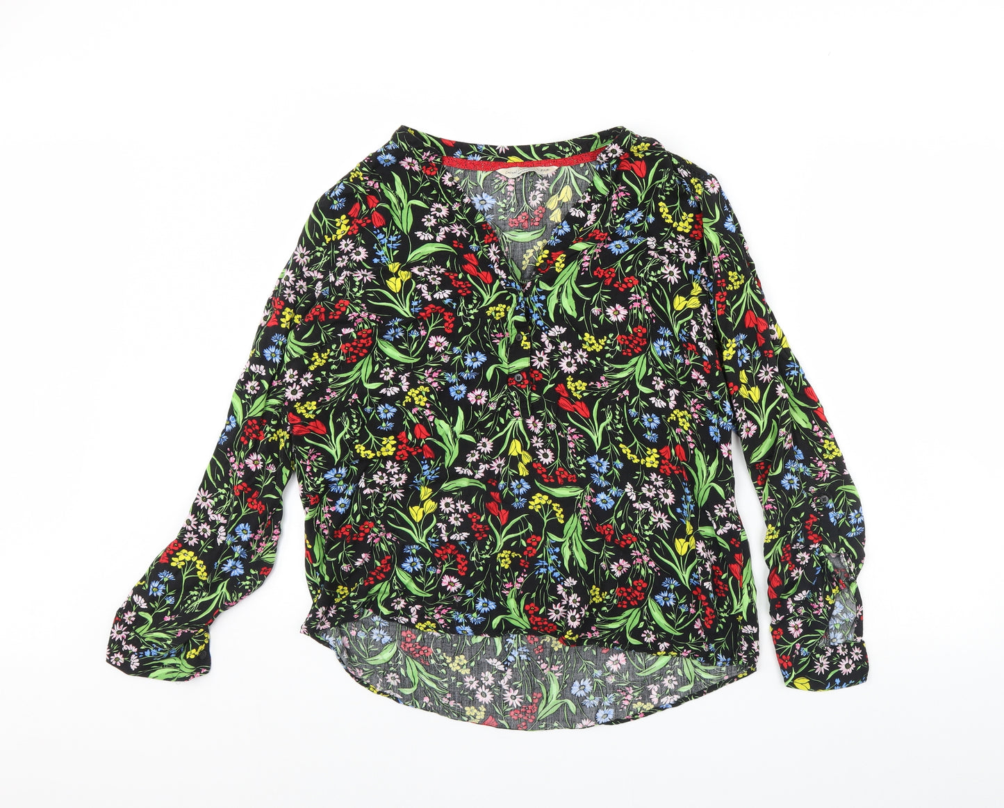 F&F Womens Black Floral  Basic Button-Up Size 16