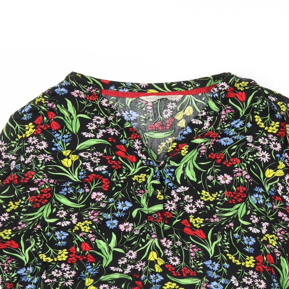 F&F Womens Black Floral  Basic Button-Up Size 16