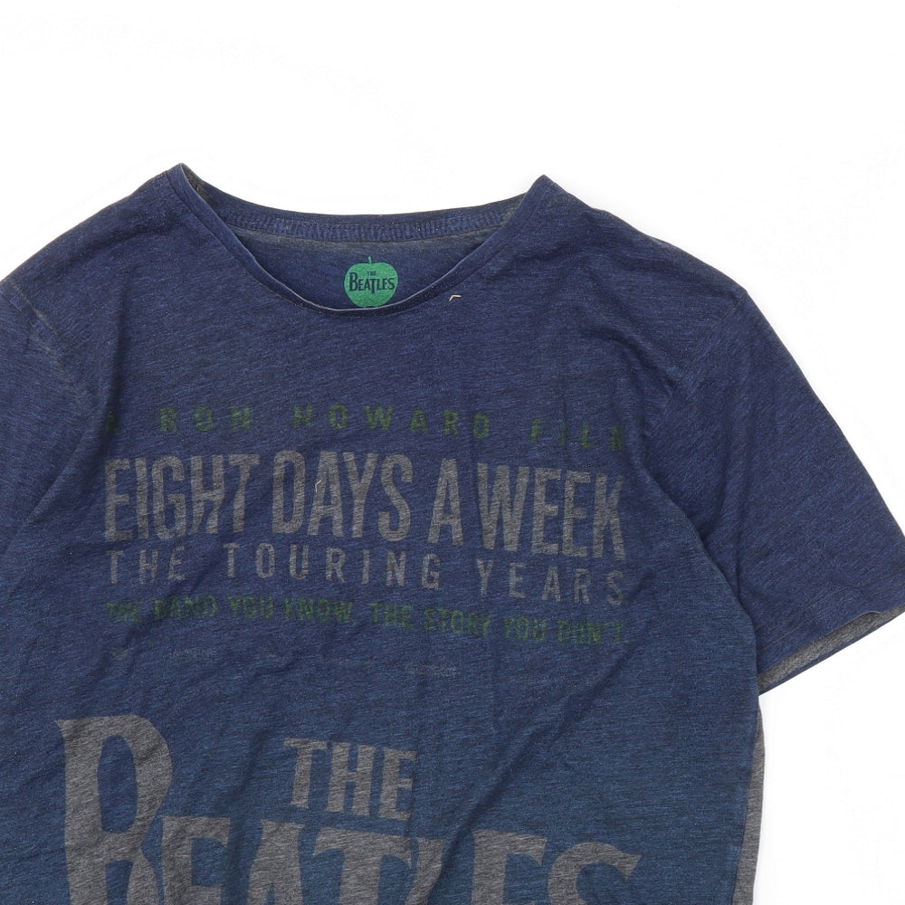 The Beatles Mens Blue    T-Shirt Size L  - The beatles