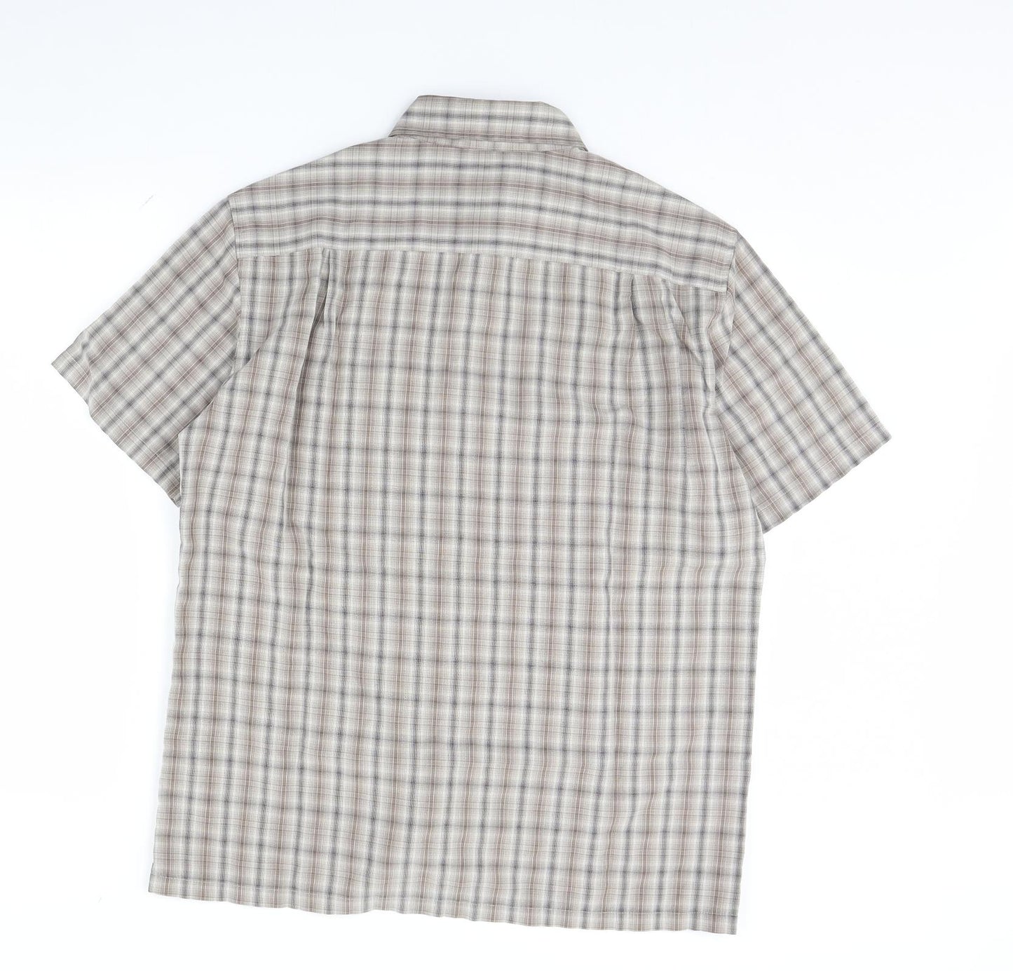 M&S Mens Brown Check   Dress Shirt Size M