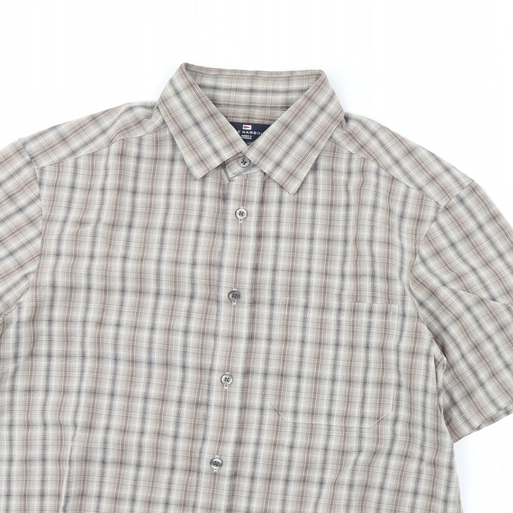 M&S Mens Brown Check   Dress Shirt Size M