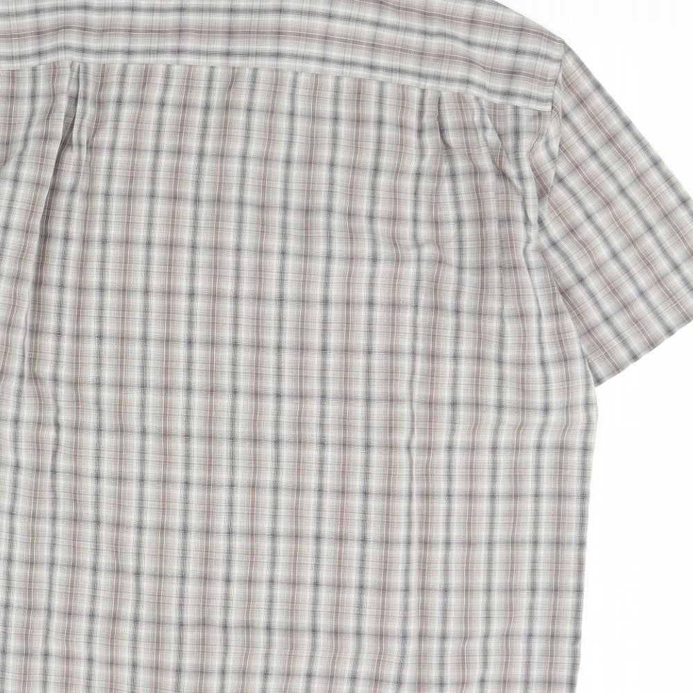 M&S Mens Brown Check   Dress Shirt Size M