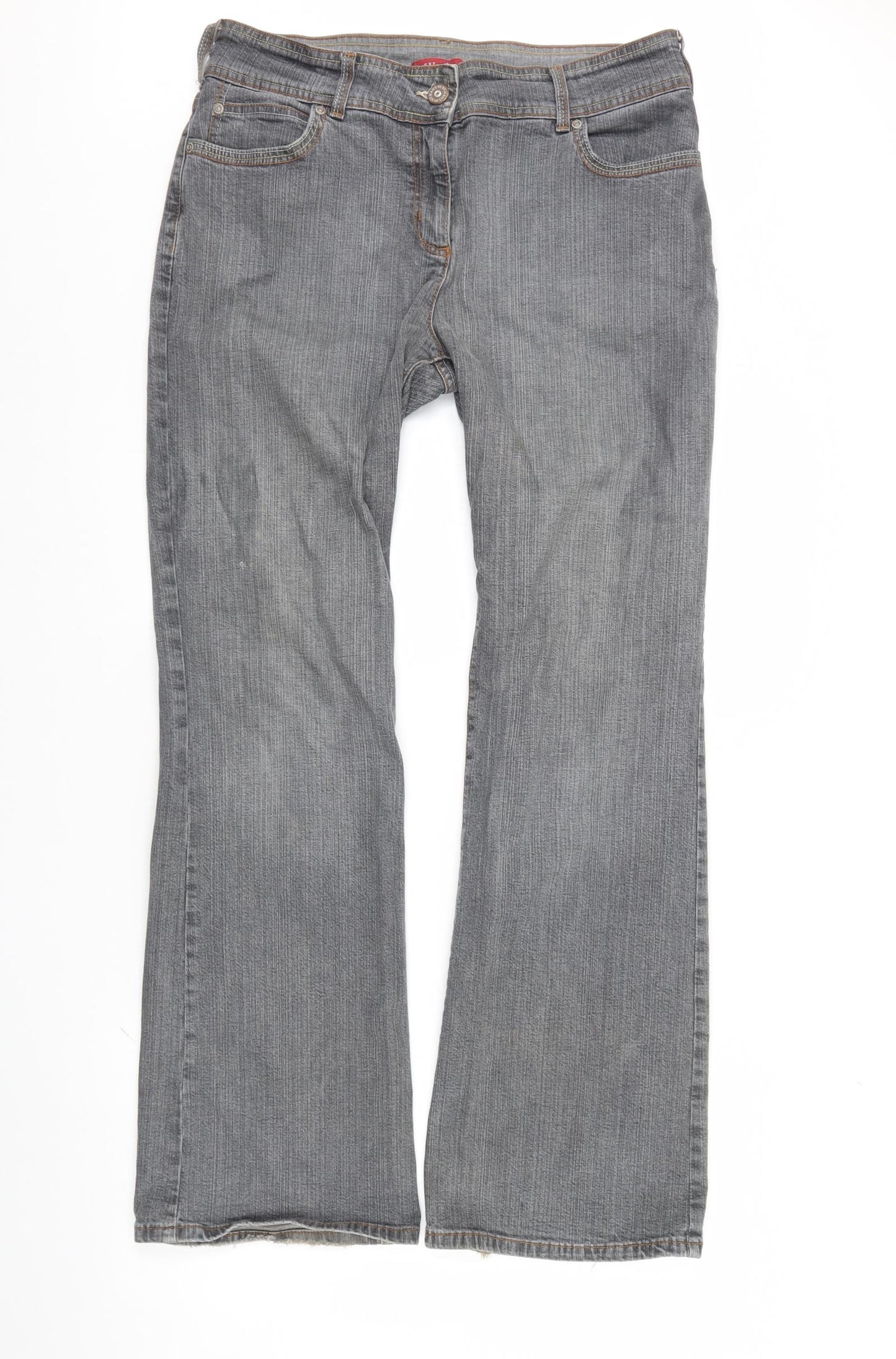 NEXT Womens Grey  Denim Straight Jeans Size 16 L33 in