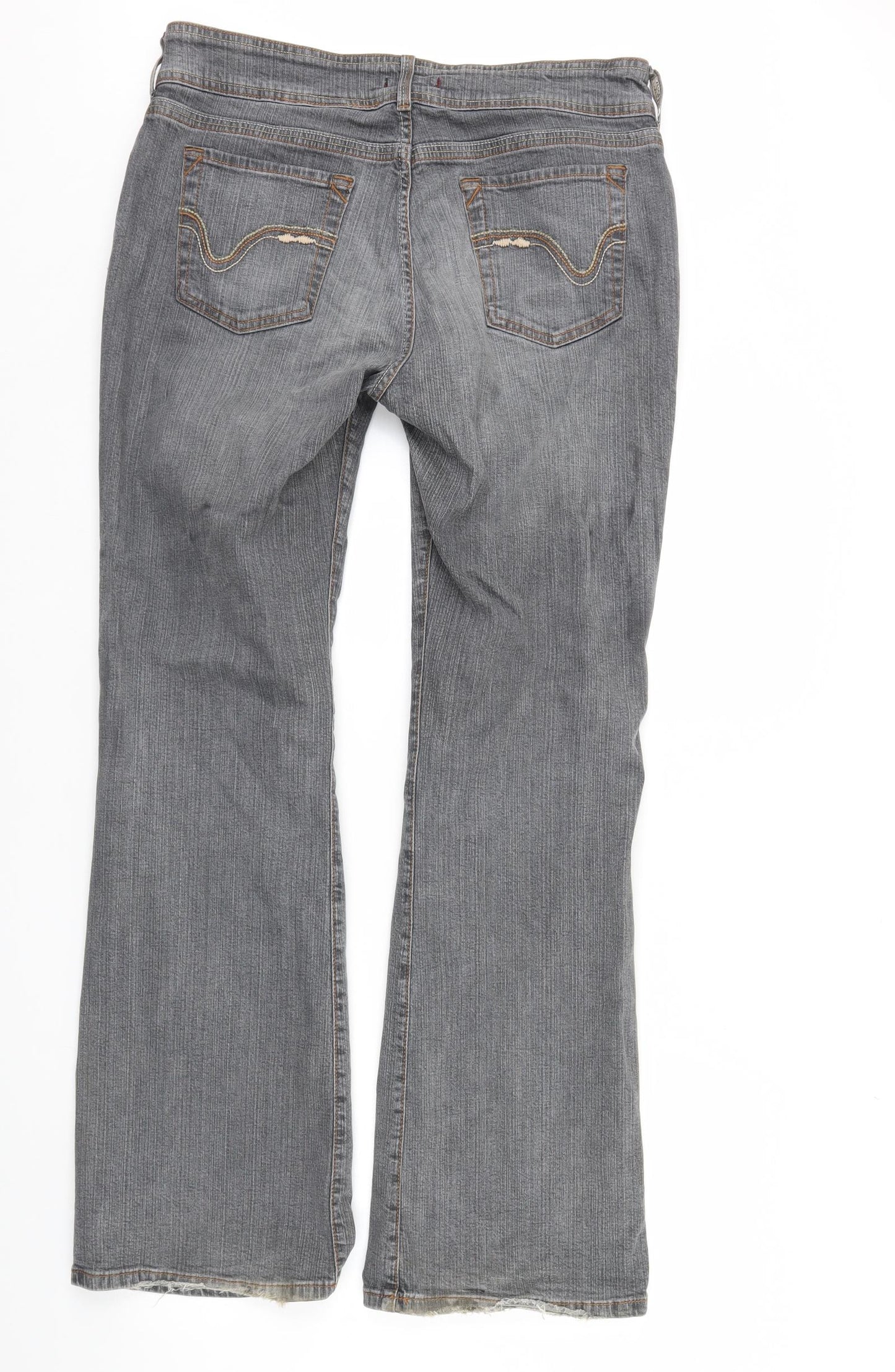NEXT Womens Grey  Denim Straight Jeans Size 16 L33 in
