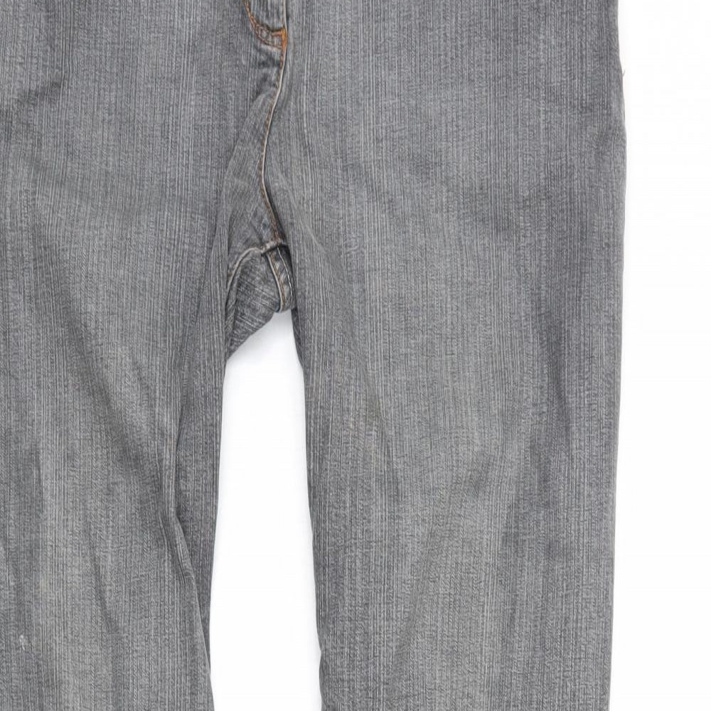 NEXT Womens Grey  Denim Straight Jeans Size 16 L33 in