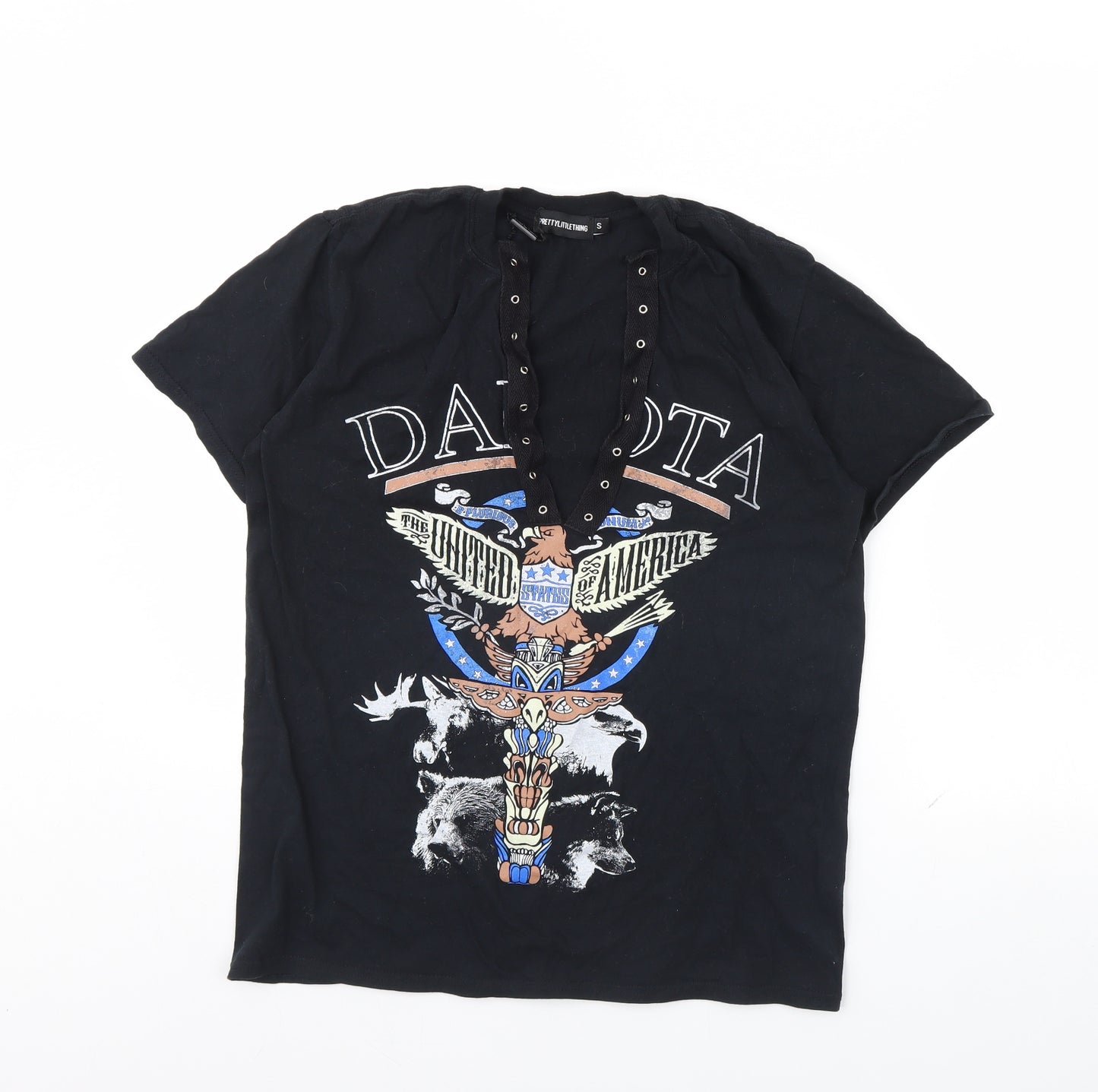 Pretty little thing Womens Black   Basic T-Shirt Size S
