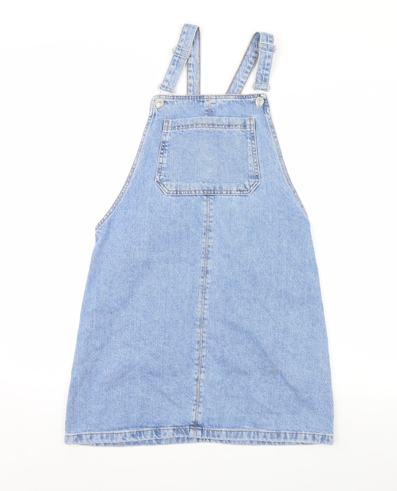 Topshop Womens Blue  Denim Pinafore/Dungaree Dress  Size 10