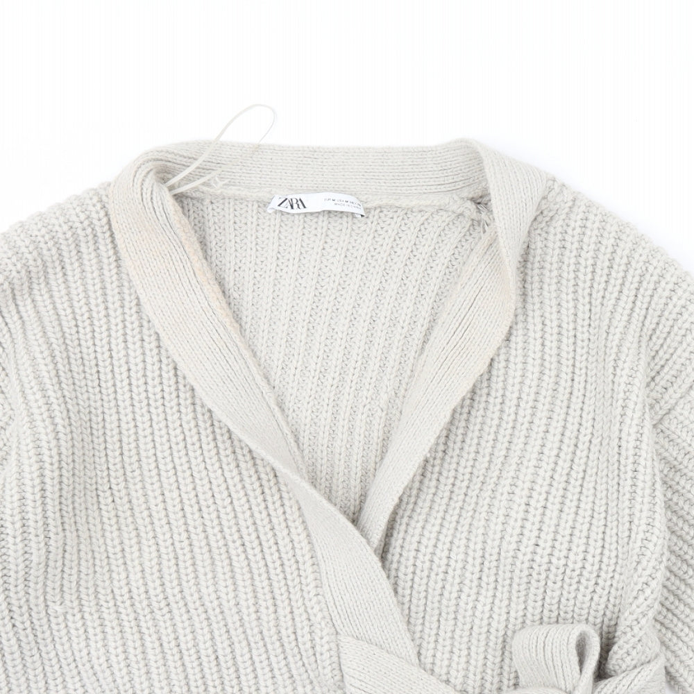 Zara Womens Beige   Cardigan Jumper Size M