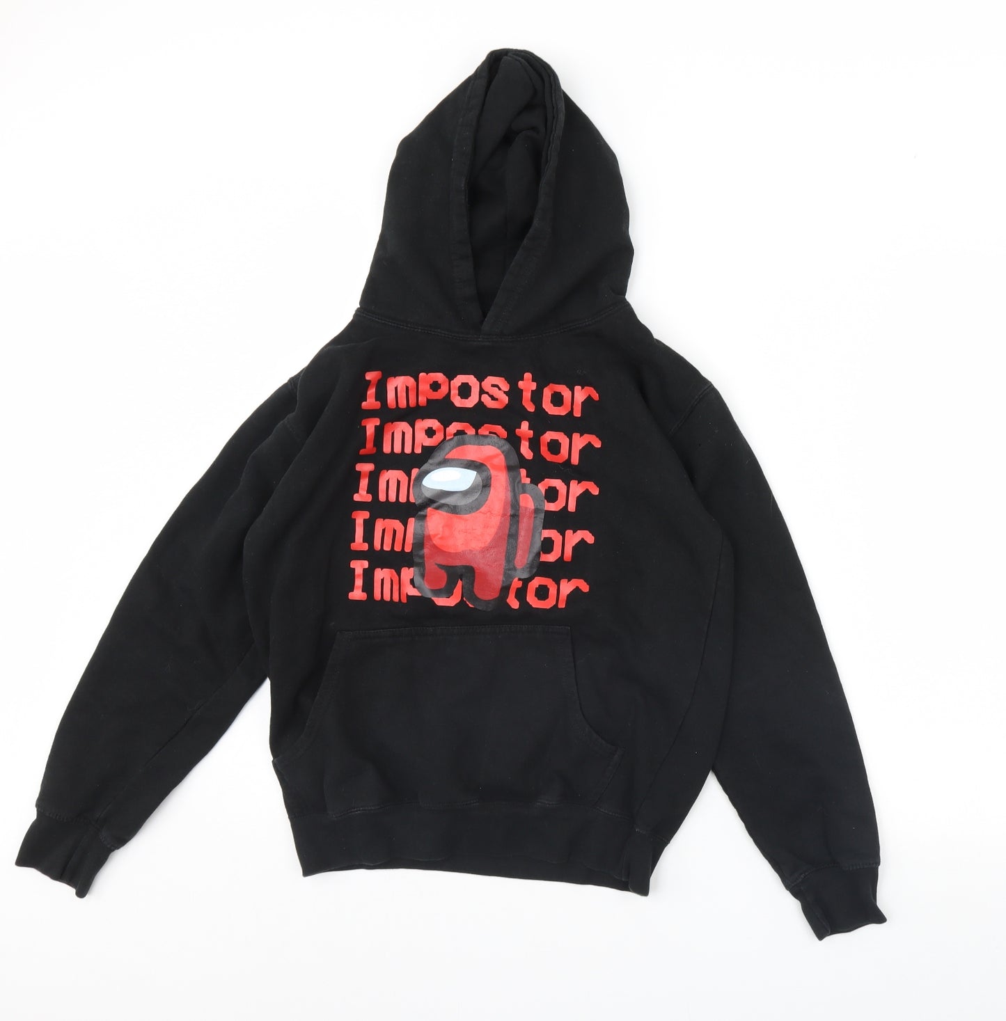 Preworn Boys Black   Pullover Hoodie Size 13 Years  - Among Us