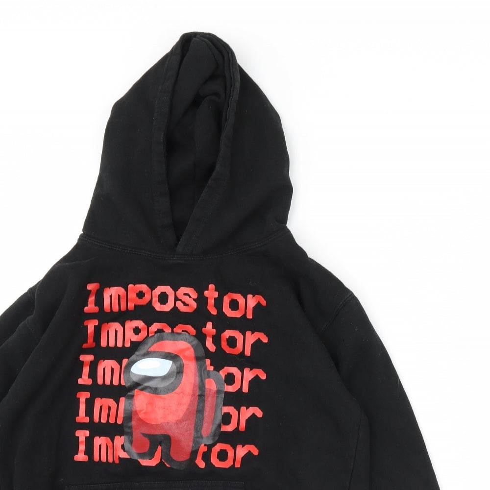Preworn Boys Black   Pullover Hoodie Size 13 Years  - Among Us