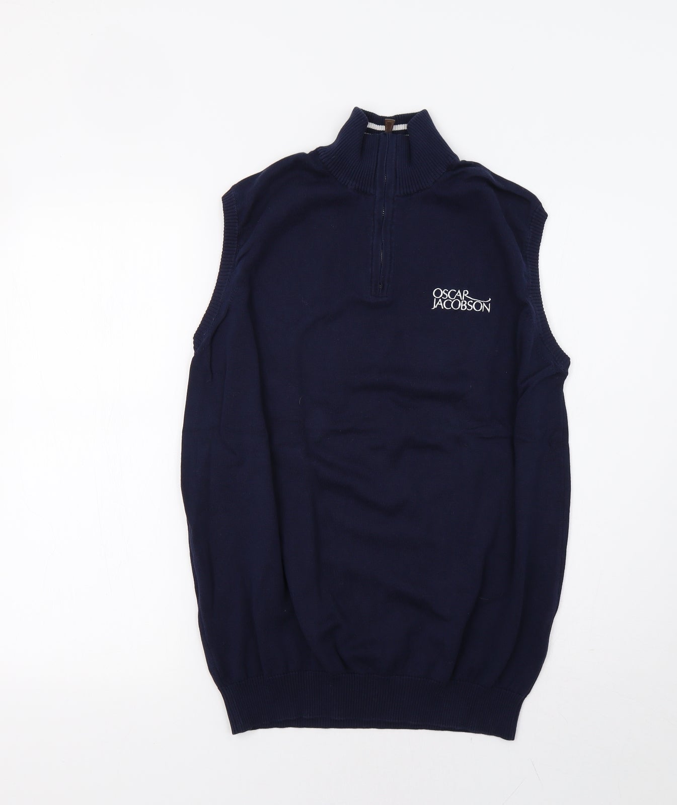Oscar Jacobson Mens Blue   Vest Jumper Size L