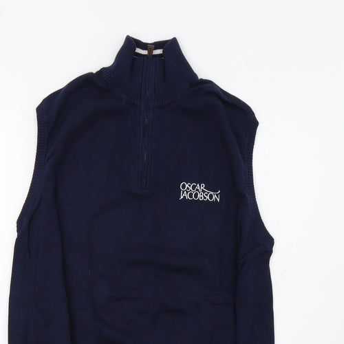 Oscar Jacobson Mens Blue   Vest Jumper Size L