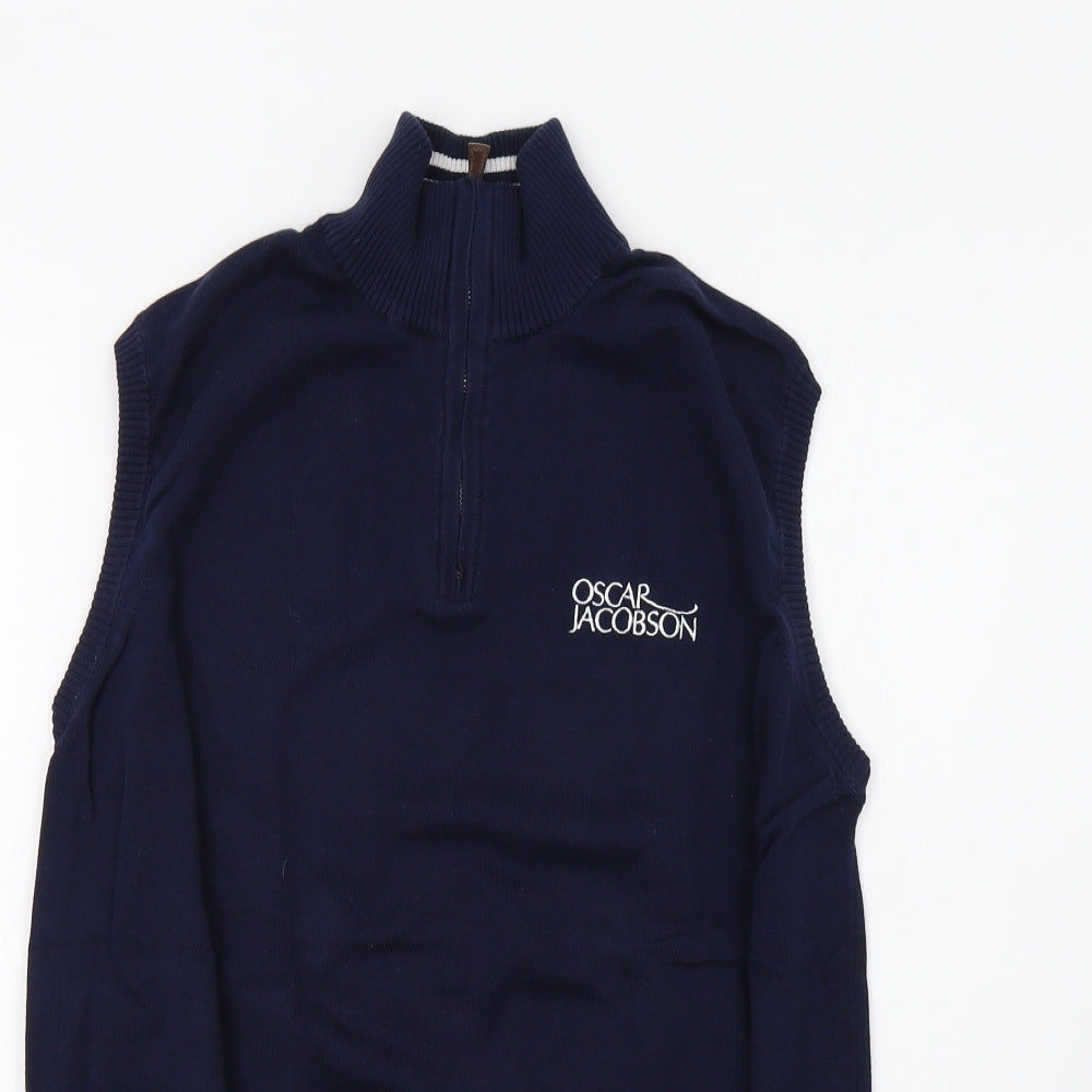 Oscar Jacobson Mens Blue   Vest Jumper Size L