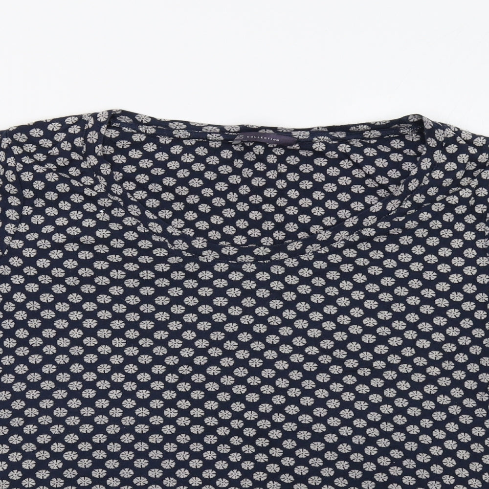 M&S Womens Blue Floral  Basic T-Shirt Size 18
