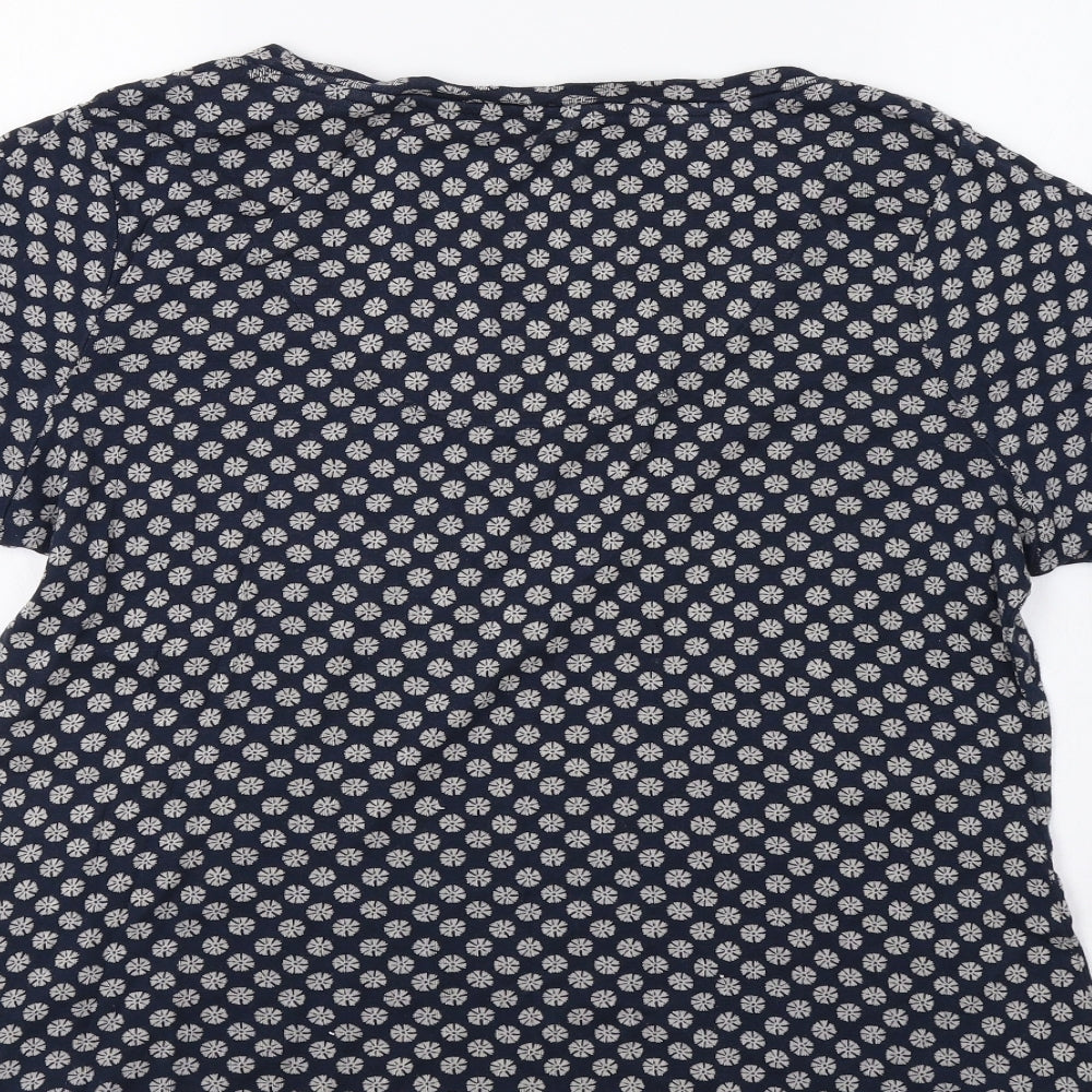 M&S Womens Blue Floral  Basic T-Shirt Size 18