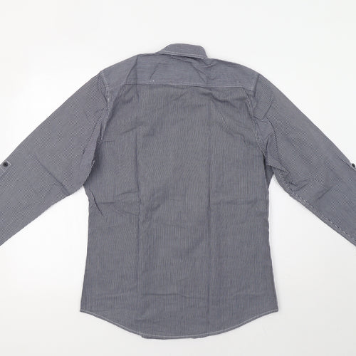 Topman Mens Blue Striped   Button-Up Size M