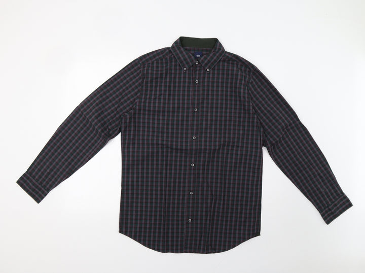 Gap Mens Purple Check   Button-Up Size M