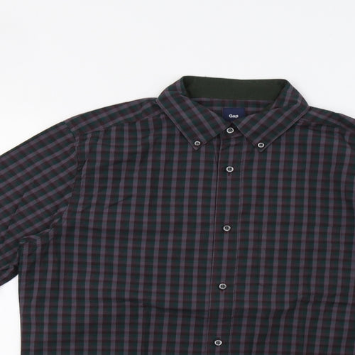 Gap Mens Purple Check   Button-Up Size M
