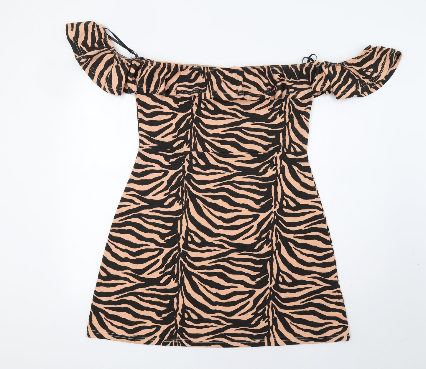 Missguided Womens Orange Animal Print  Bodycon  Size 16