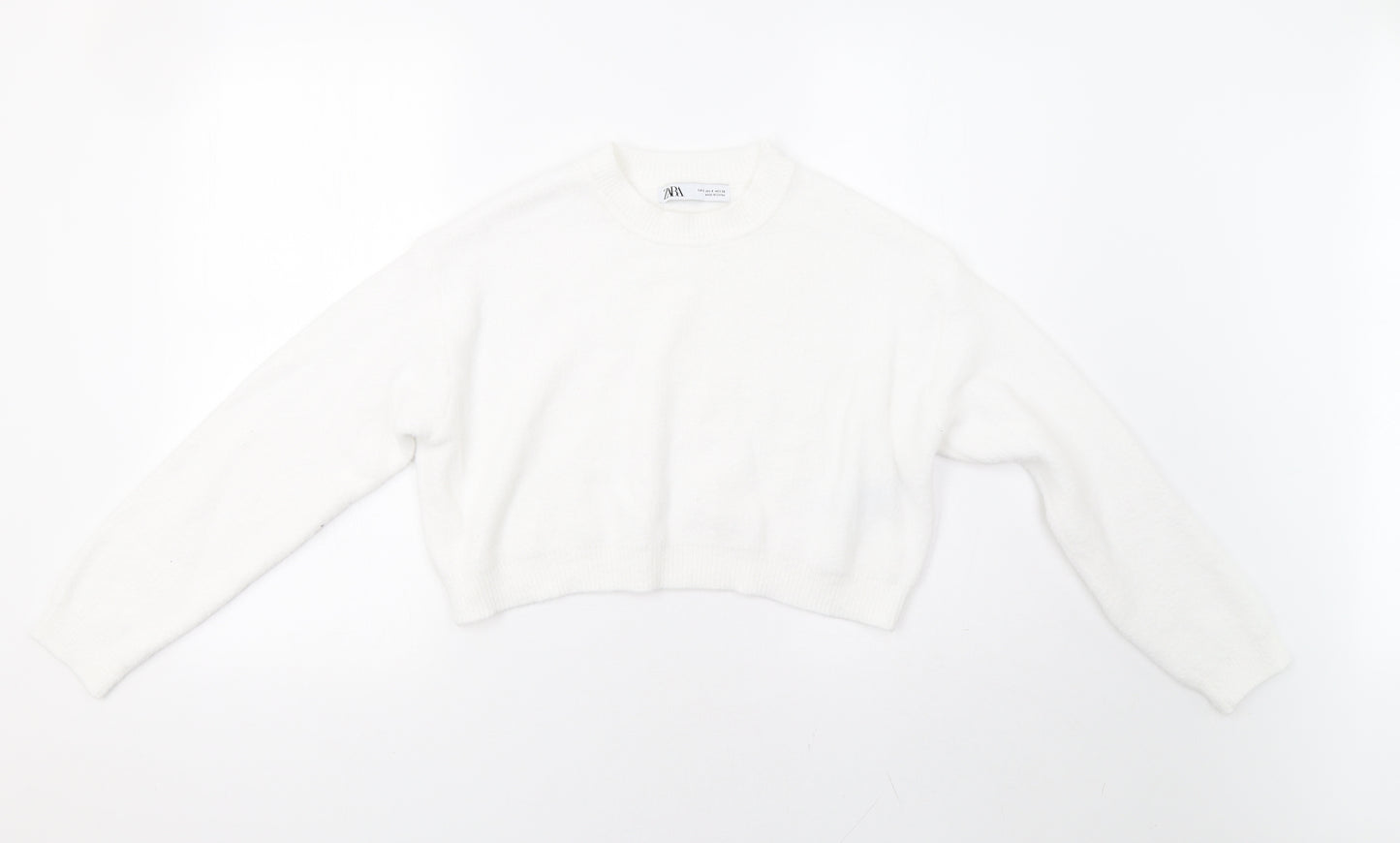 Zara Womens White   Pullover Jumper Size S  - Cropped